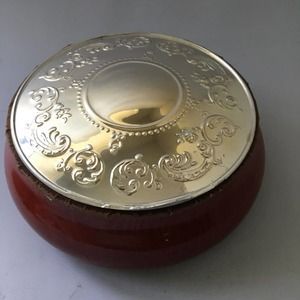 VTG Jewelry Keepsake Wooden Box W Sterling Silver Hinged Top Marked AM 925 43A